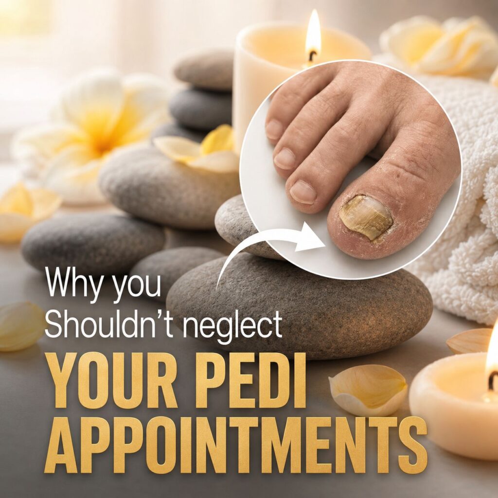 Client receiving a professional pedicure treatment to maintain healthy and comfortable feet.